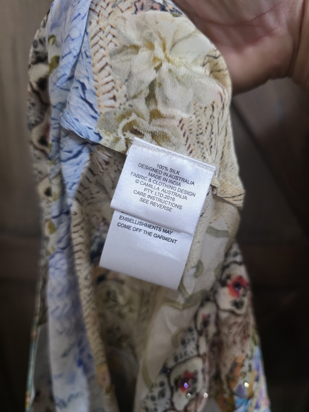 Camilla Lace-Up Silk Floral Boho Tunic - Picture 6 of 6